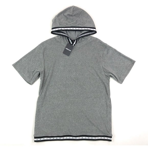The Hundreds Other - The Hundreds Marvin Mens Large Short Sleeve Hoodie Sweatshirt Gray Terry Cloth
